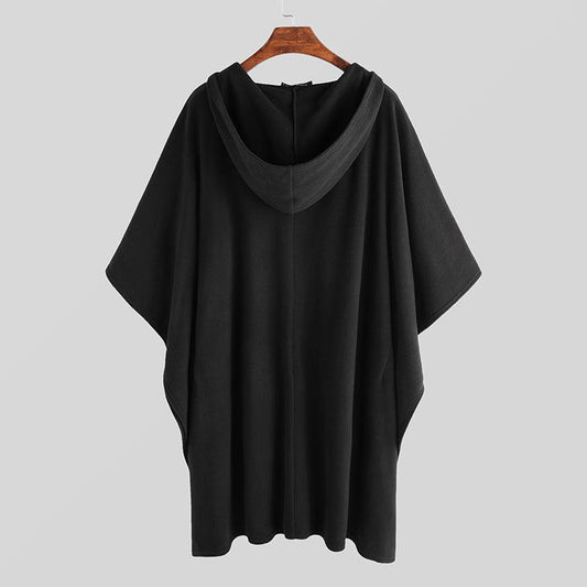 Black Hooded Poncho Ponchos - The Burner Shop