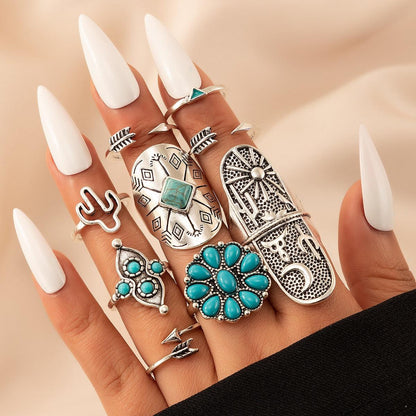 Bohemian Antique Rings Sets 9pcs Rings - The Burner Shop