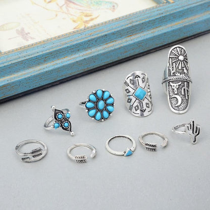 Bohemian Antique Rings Sets 9pcs Rings - The Burner Shop
