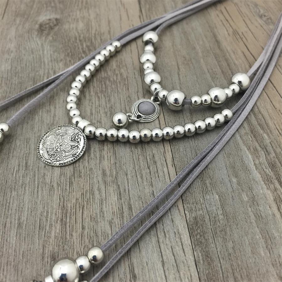 Bohemian Silver Beads Chain Tassel Pendant Long Necklace Necklaces - The Burner Shop