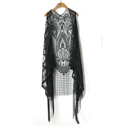 Bohemian Sleeveless Tassel Cardigan Cardigans - The Burner Shop