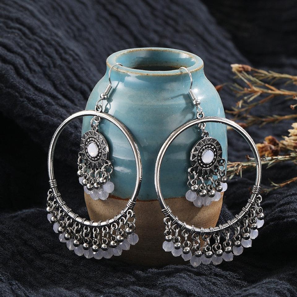 Bohemian Vintage Round Bead Earrings Earrings - The Burner Shop