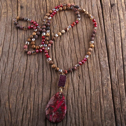 Boho 2 Stone Pendant Necklace Necklaces - The Burner Shop