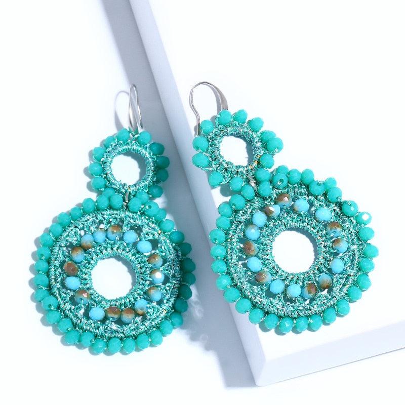 Boho Beaded Drop Earrings Earrings - The Burner Shop