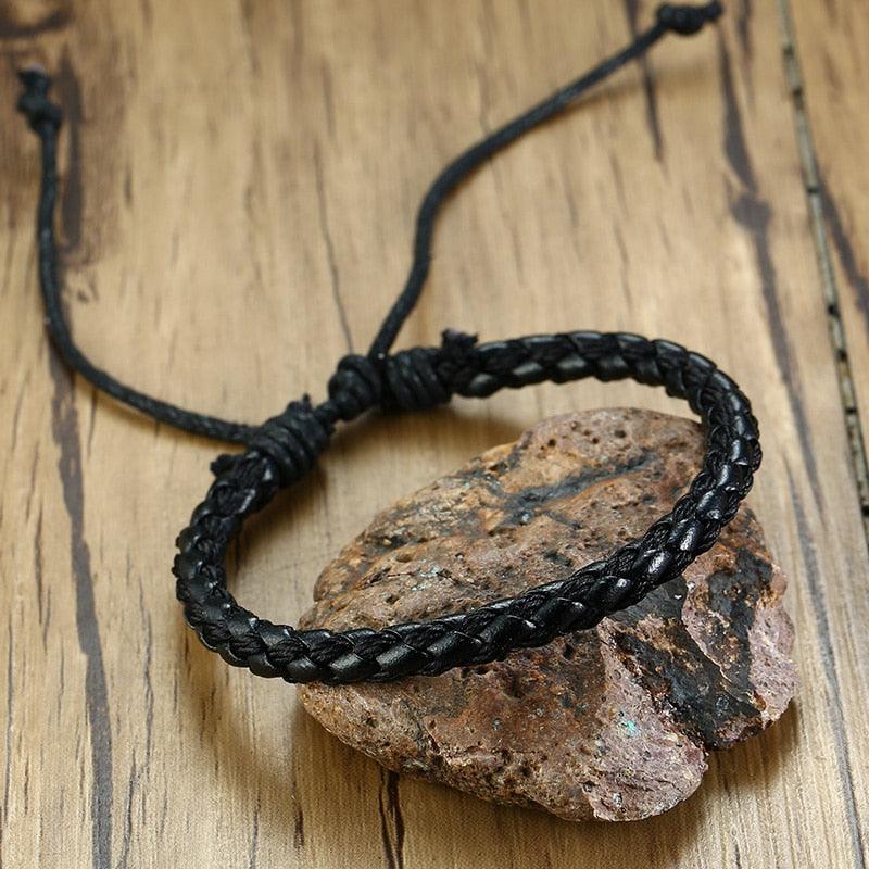 Boho Braided Wrap Leather Wristbands Set Bracelets - The Burner Shop
