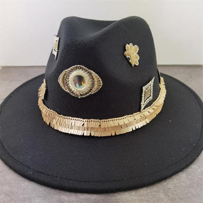 Boho Brim Wool Felt Fedora Panama Hat Hats - The Burner Shop