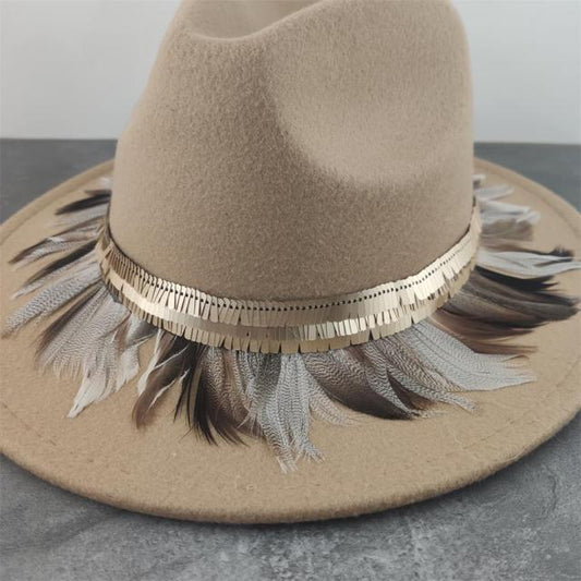Boho Brim Wool Felt Fedora Panama Hat Hats - The Burner Shop