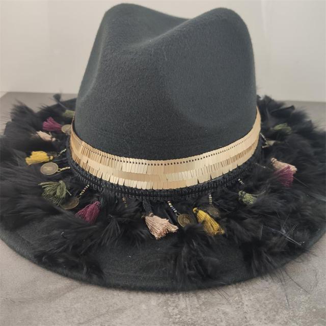 Boho Brim Wool Felt Fedora Panama Hat Hats - The Burner Shop