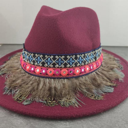 Boho Brim Wool Felt Fedora Panama Hat Hats - The Burner Shop