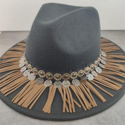 Boho Brim Wool Felt Fedora Panama Hat Hats - The Burner Shop