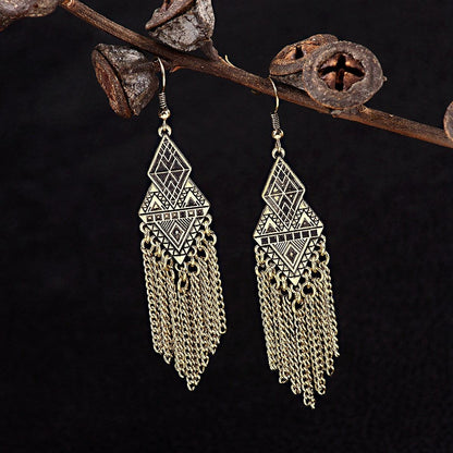 Boho Chain Tassel Drop Earrings Earrings - The Burner Shop
