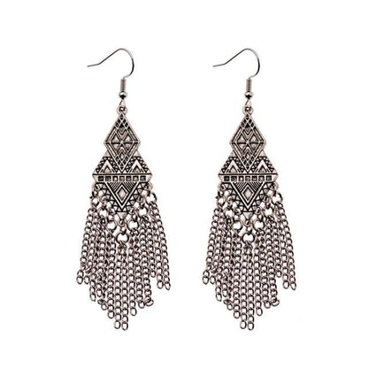 Boho Chain Tassel Drop Earrings Earrings - The Burner Shop