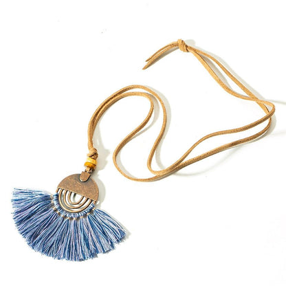 Boho Charm Tassel Pendant Necklace Necklaces - The Burner Shop
