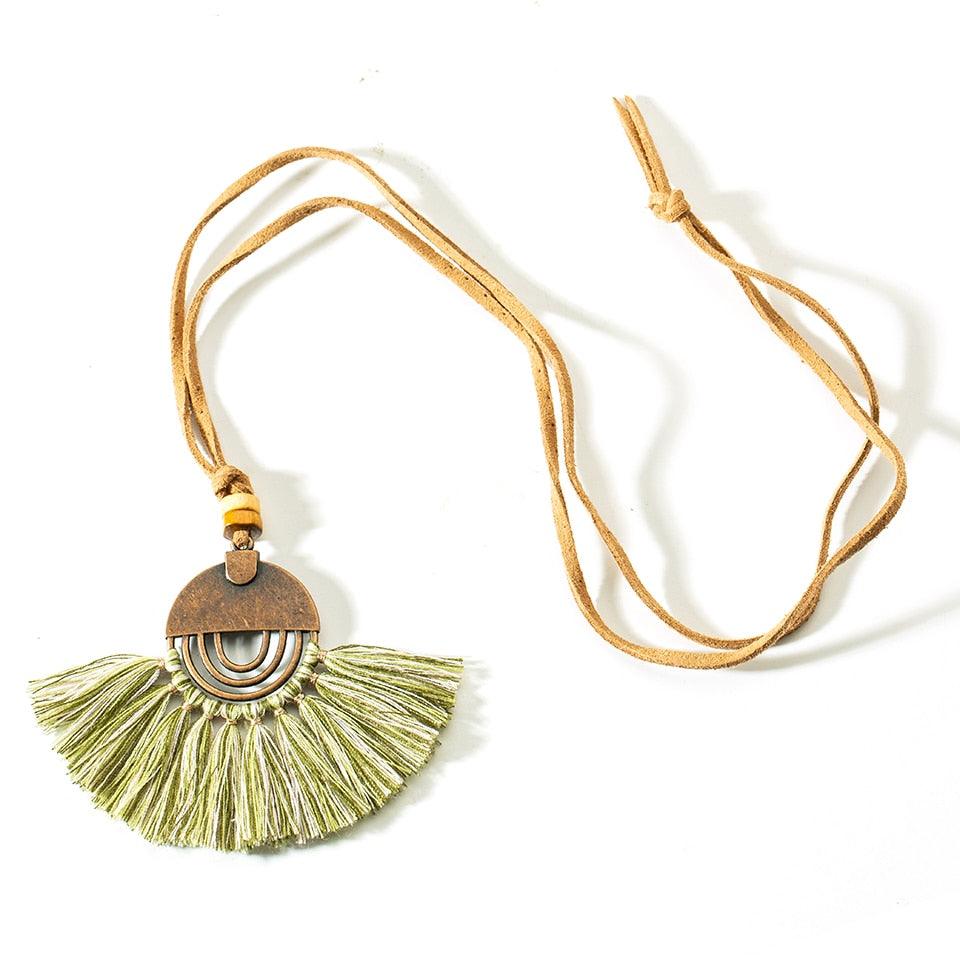 Boho Charm Tassel Pendant Necklace Necklaces - The Burner Shop