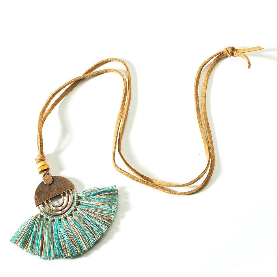 Boho Charm Tassel Pendant Necklace Necklaces - The Burner Shop