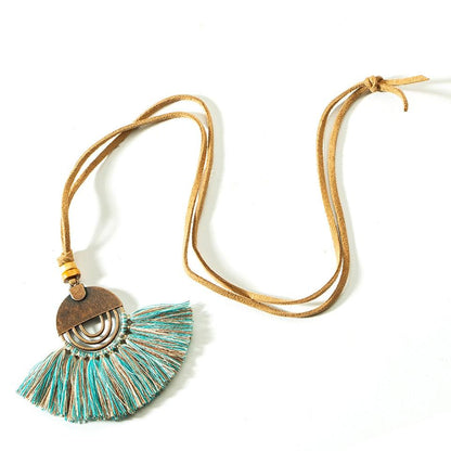 Boho Charm Tassel Pendant Necklace Necklaces - The Burner Shop