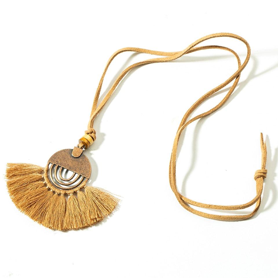 Boho Charm Tassel Pendant Necklace Necklaces - The Burner Shop
