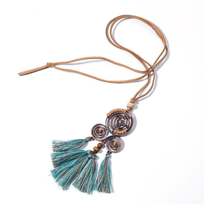 Boho Charm Tassel Pendant Necklace Necklaces - The Burner Shop