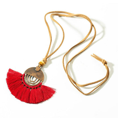 Boho Charm Tassel Pendant Necklace Necklaces - The Burner Shop