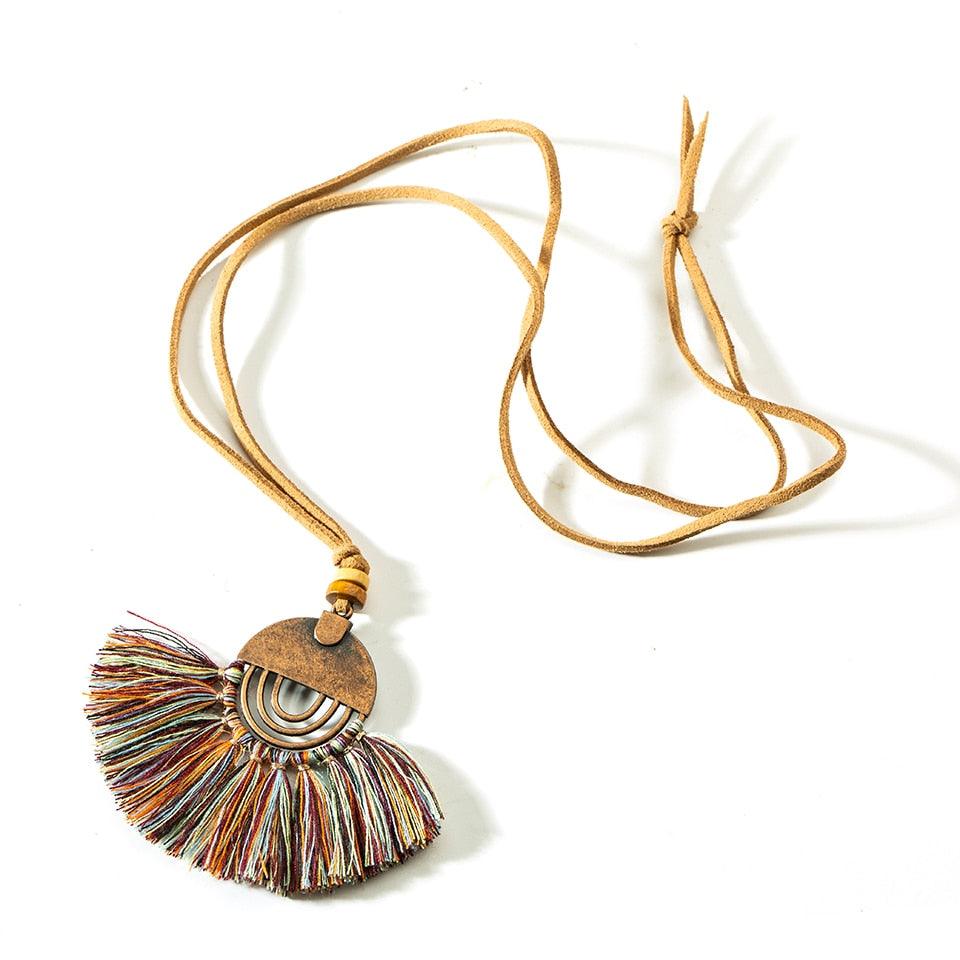 Boho Charm Tassel Pendant Necklace Necklaces - The Burner Shop