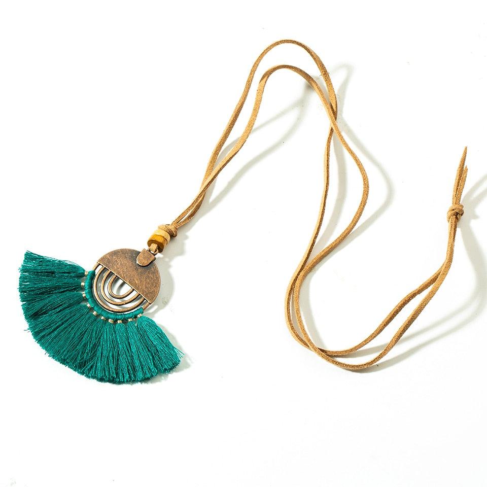 Boho Charm Tassel Pendant Necklace Necklaces - The Burner Shop