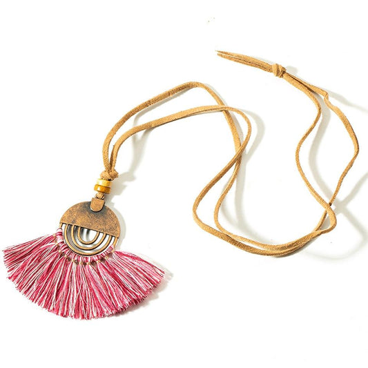 Boho Charm Tassel Pendant Necklace Necklaces - The Burner Shop