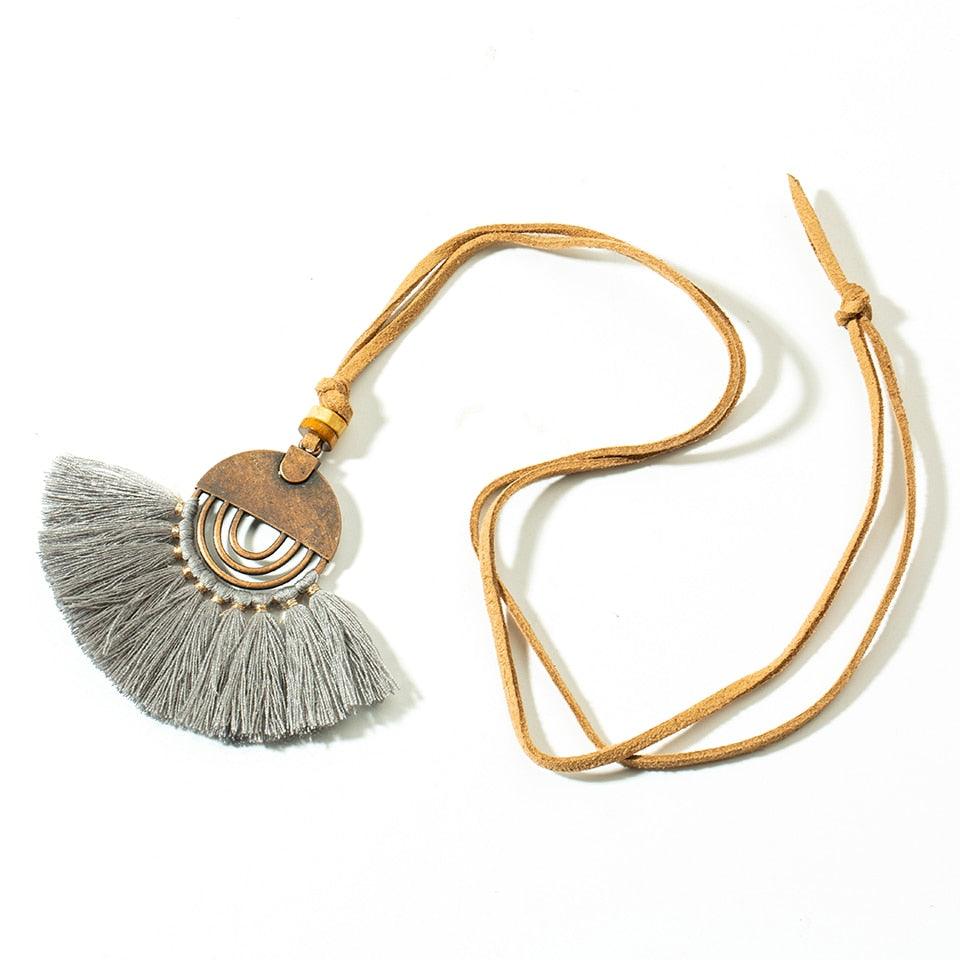 Boho Charm Tassel Pendant Necklace Necklaces - The Burner Shop