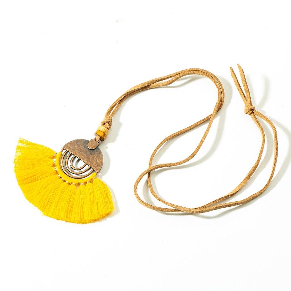 Boho Charm Tassel Pendant Necklace Necklaces - The Burner Shop