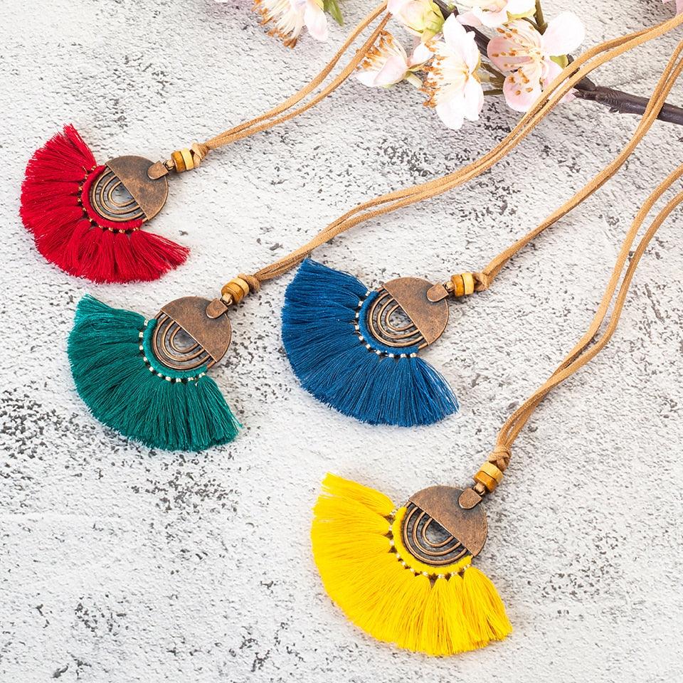 Boho Charm Tassel Pendant Necklace Necklaces - The Burner Shop