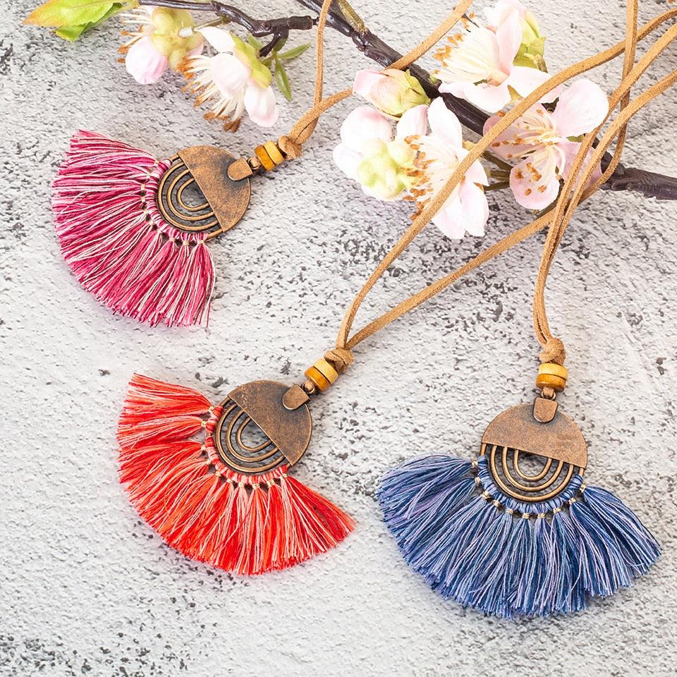 Boho Charm Tassel Pendant Necklace Necklaces - The Burner Shop