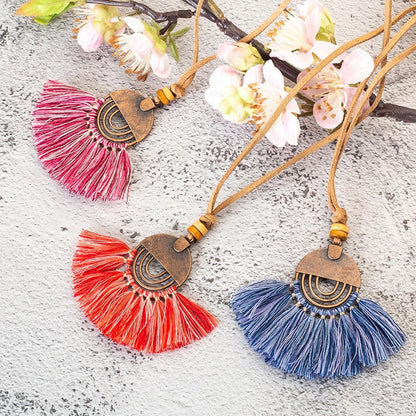 Boho Charm Tassel Pendant Necklace Necklaces - The Burner Shop