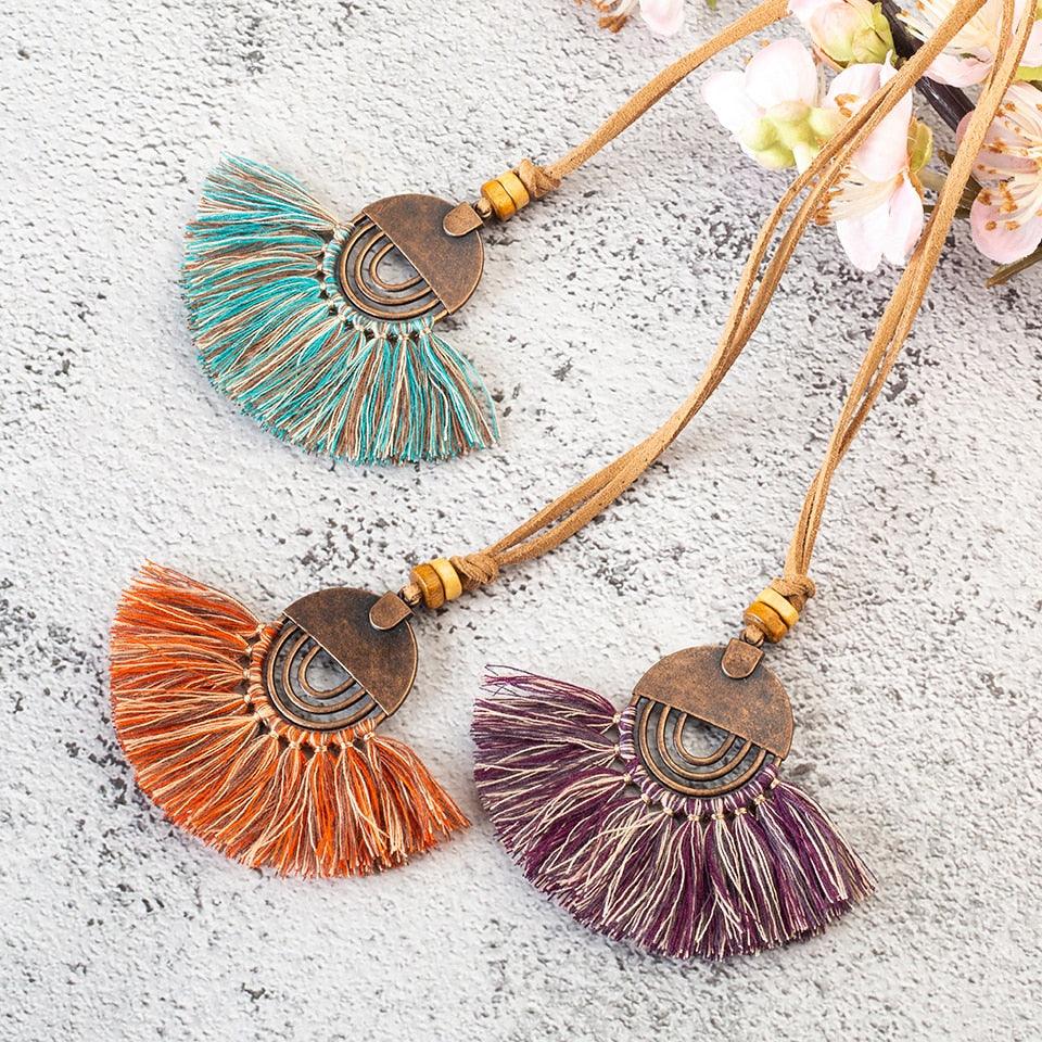 Boho Charm Tassel Pendant Necklace Necklaces - The Burner Shop
