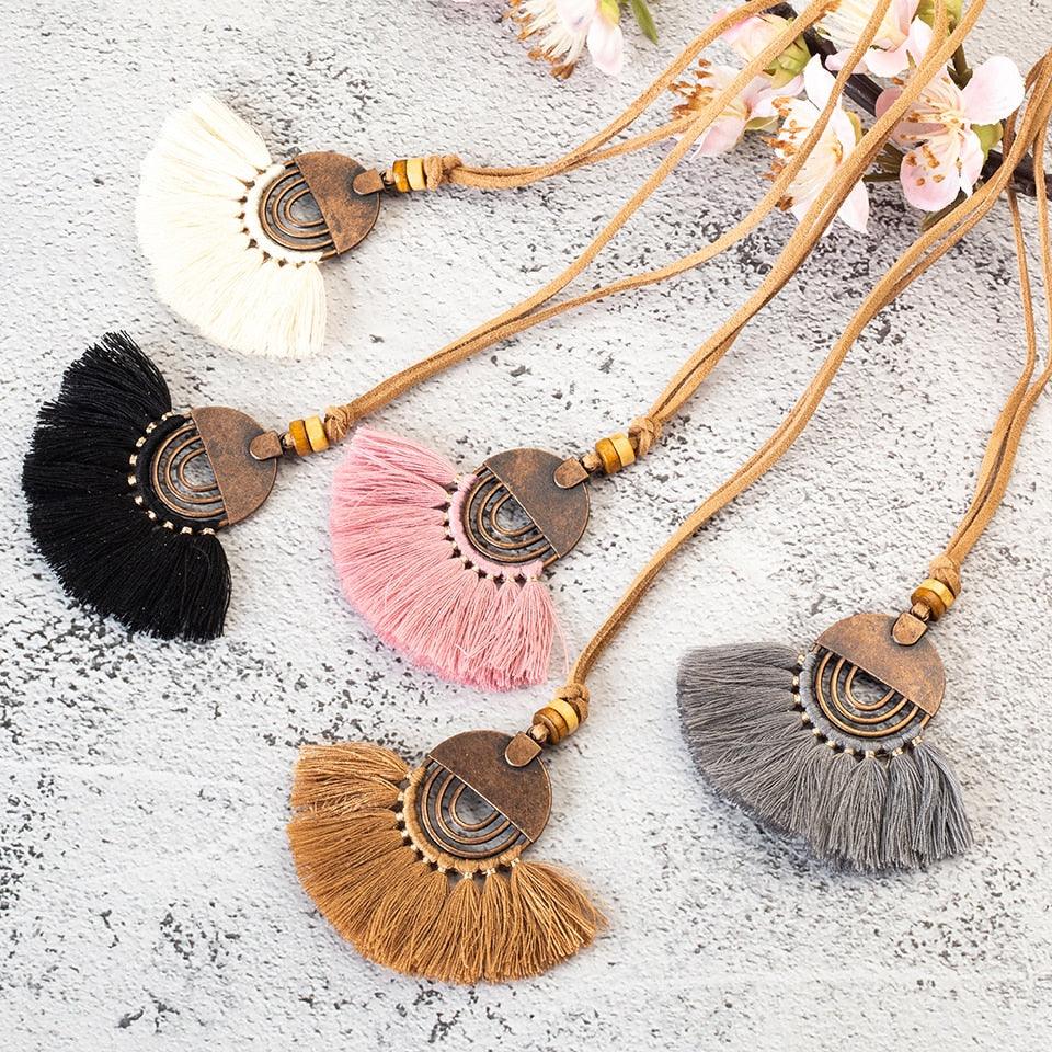 Boho Charm Tassel Pendant Necklace Necklaces - The Burner Shop