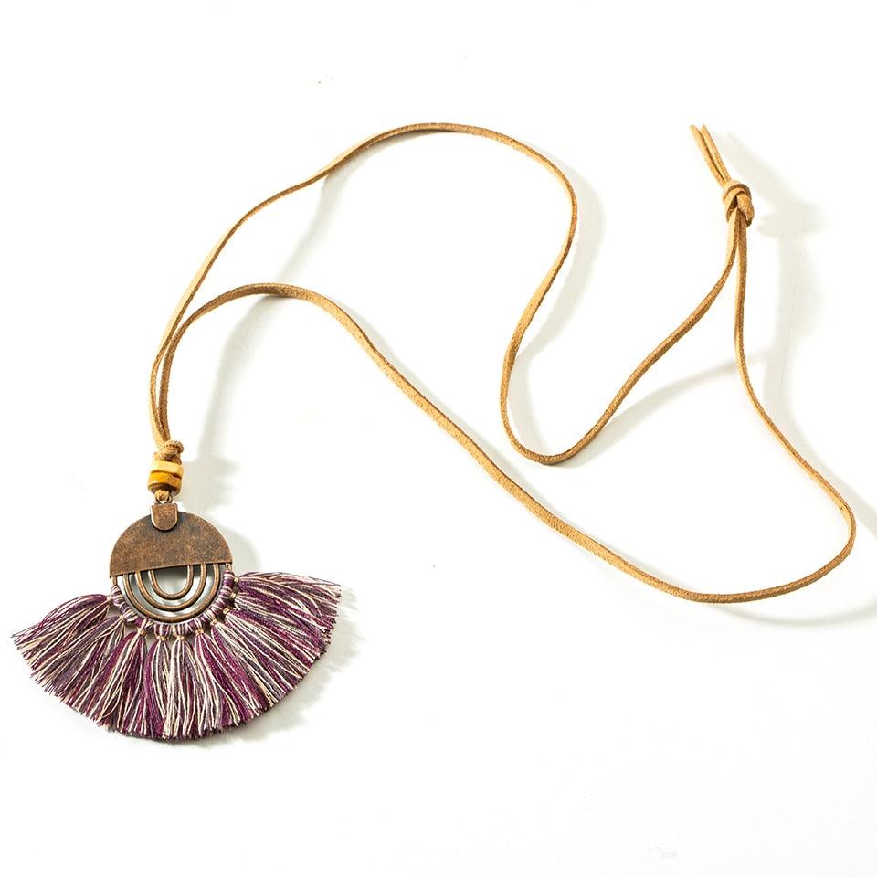 Boho Charm Tassel Pendant Necklace Necklaces - The Burner Shop