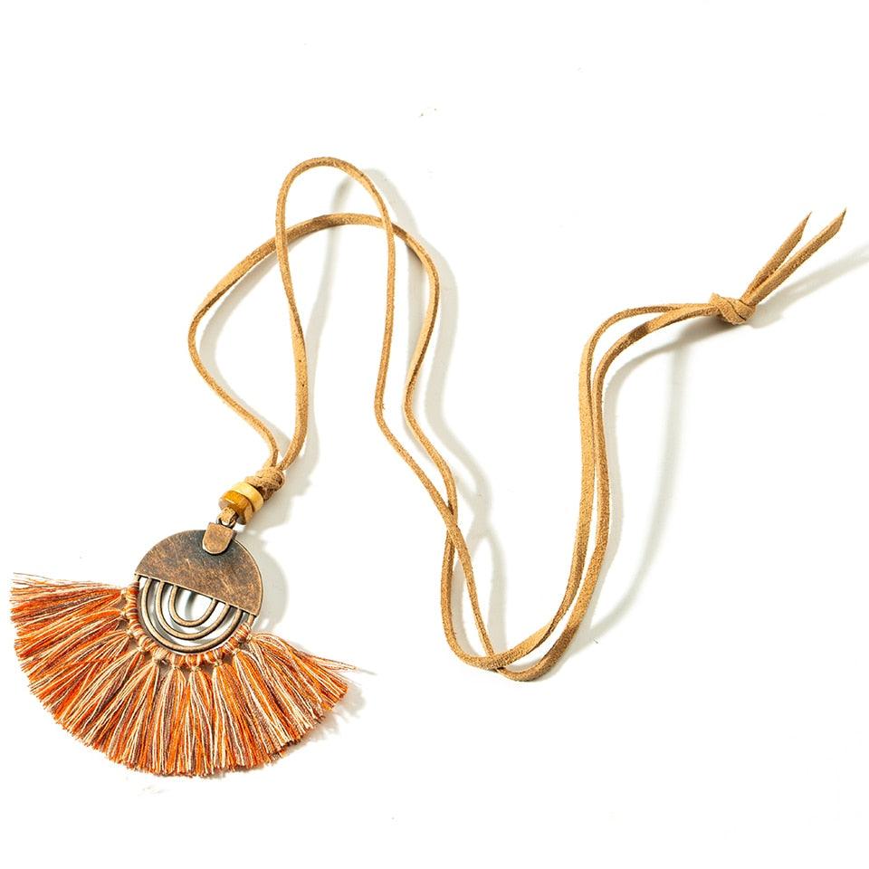 Boho Charm Tassel Pendant Necklace Necklaces - The Burner Shop
