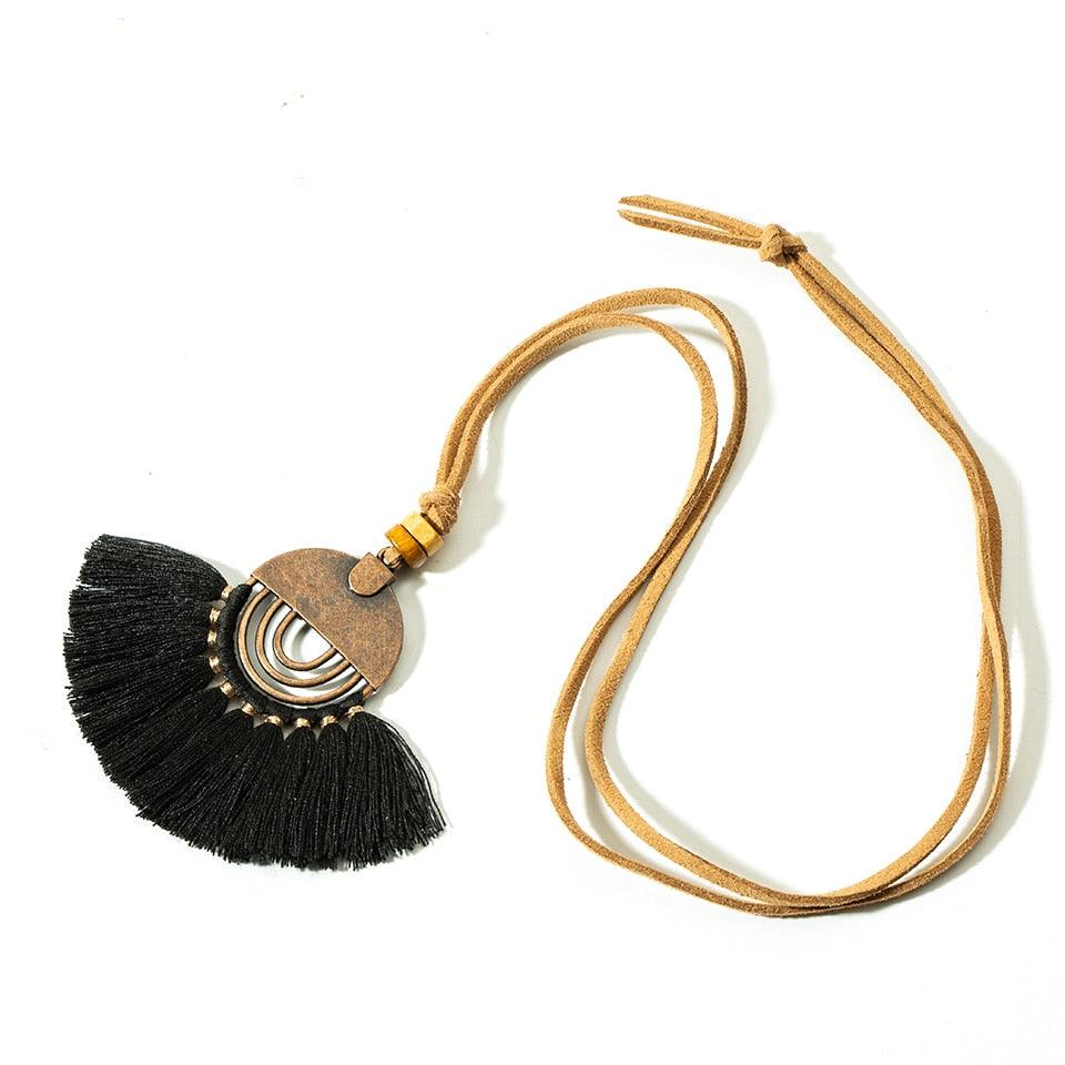 Boho Charm Tassel Pendant Necklace Necklaces - The Burner Shop