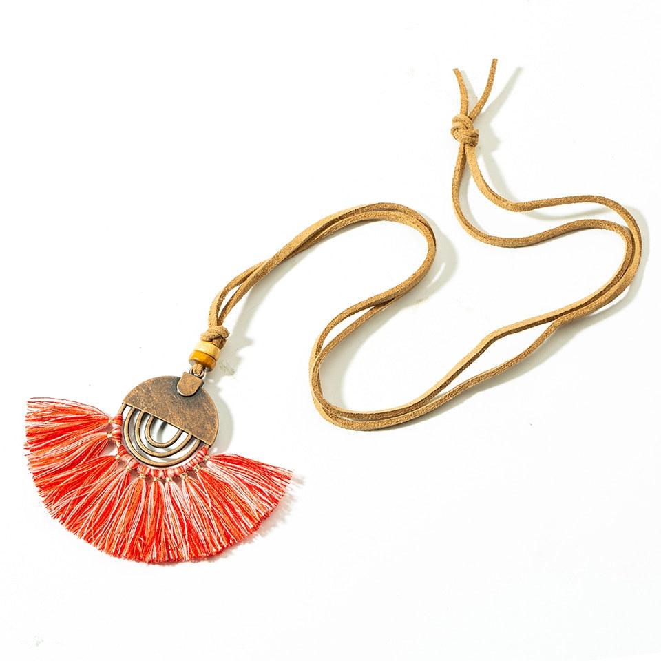 Boho Charm Tassel Pendant Necklace Necklaces - The Burner Shop