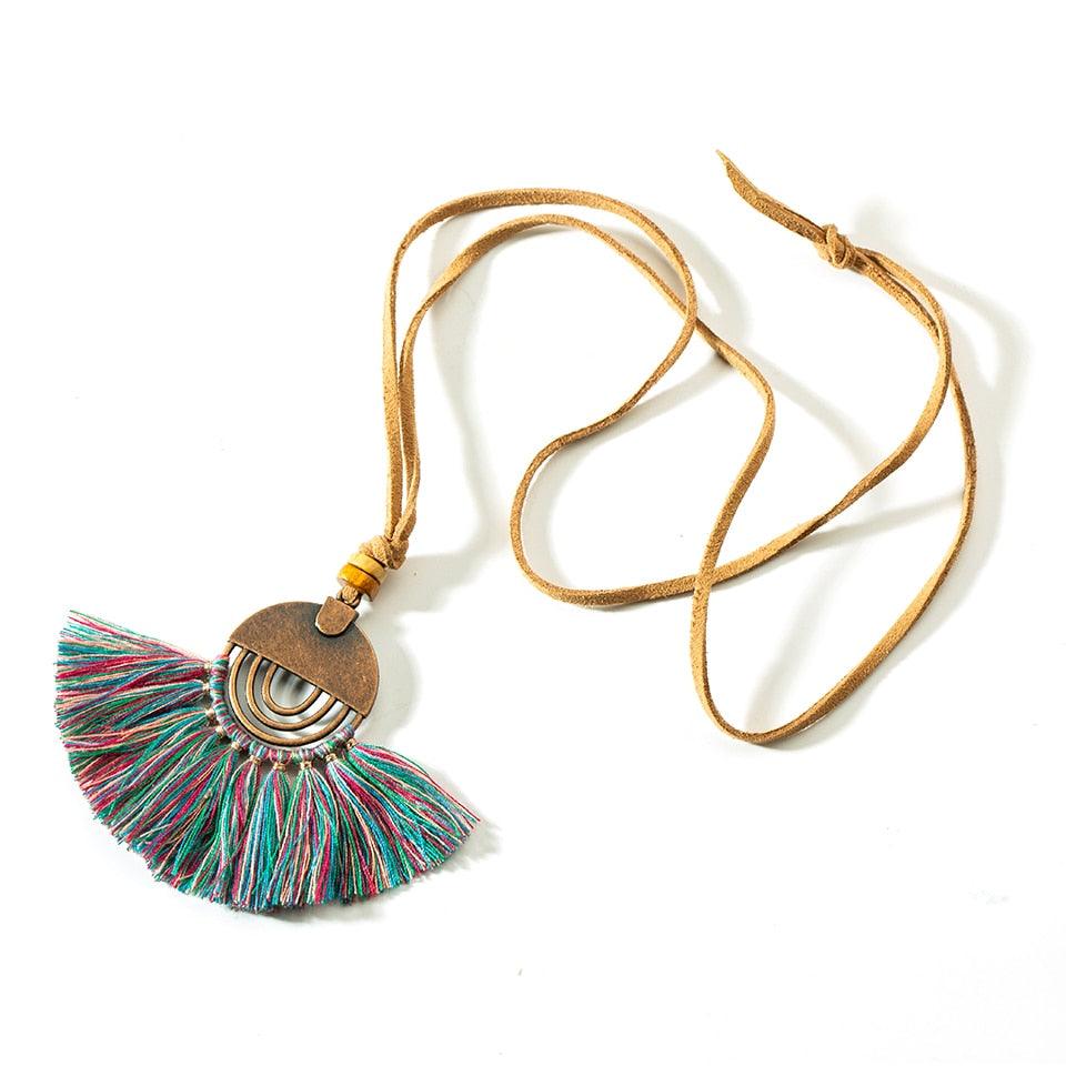 Boho Charm Tassel Pendant Necklace Necklaces - The Burner Shop