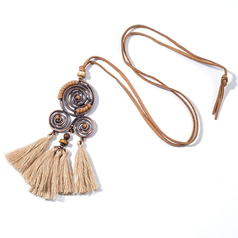 Boho Charm Tassel Pendant Necklace Necklaces - The Burner Shop