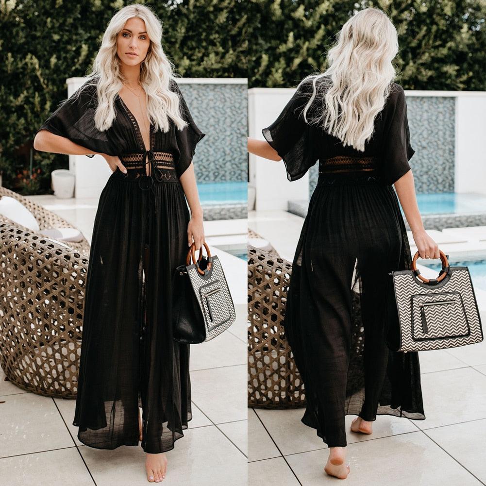Boho Chic Beach Cover Up Cover Ups - The Burner Shop