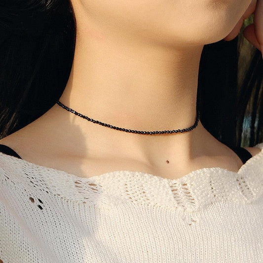 Boho Chic Black Bead Short Necklace Necklaces - The Burner Shop