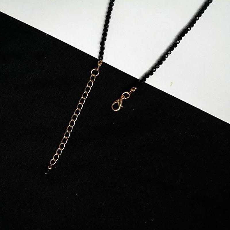 Boho Chic Black Bead Short Necklace Necklaces - The Burner Shop