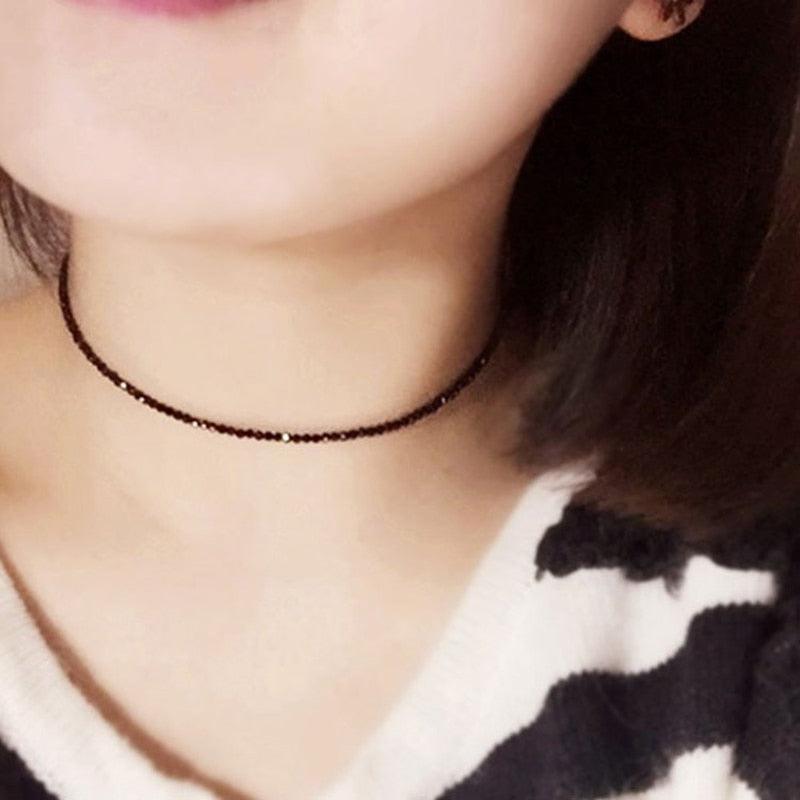 Boho Chic Black Bead Short Necklace Necklaces - The Burner Shop
