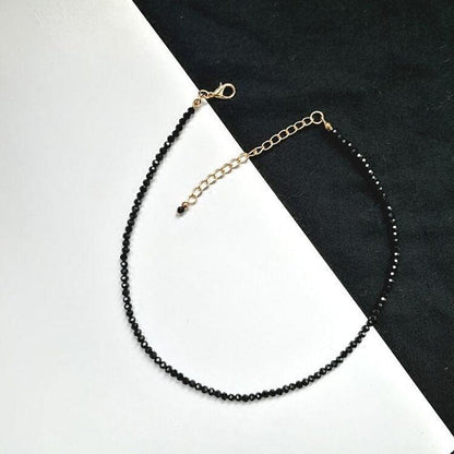 Boho Chic Black Bead Short Necklace Necklaces - The Burner Shop