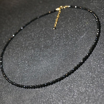Boho Chic Black Bead Short Necklace Necklaces - The Burner Shop