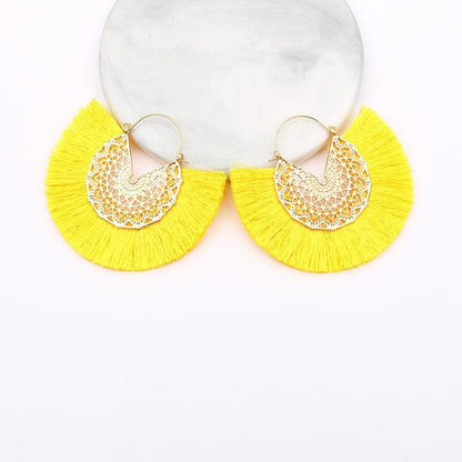 Boho Chic Fan Shaped Earrings Earrings - The Burner Shop