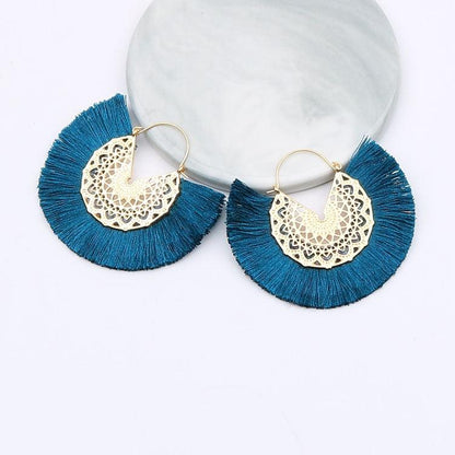 Boho Chic Fan Shaped Earrings Earrings - The Burner Shop