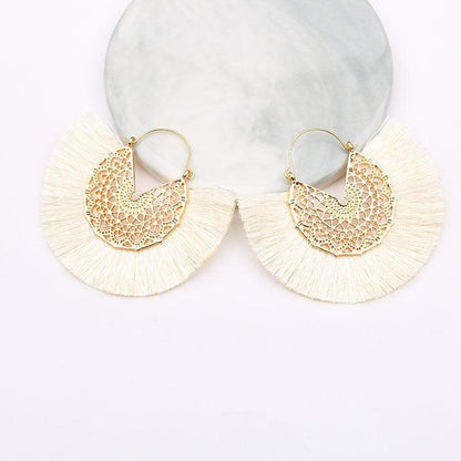 Boho Chic Fan Shaped Earrings Earrings - The Burner Shop