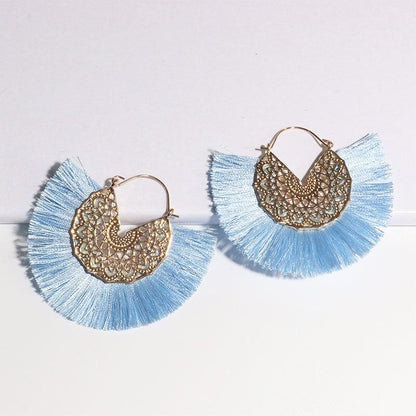 Boho Chic Fan Shaped Earrings Earrings - The Burner Shop