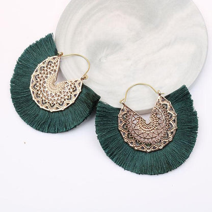 Boho Chic Fan Shaped Earrings Earrings - The Burner Shop